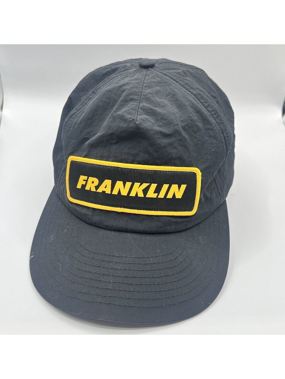 WELD Mfg Franklin Bar Nylon Runner Hat Black Yellow Patch Snapback Cap